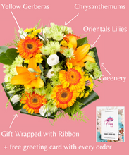 Load image into Gallery viewer, Yellow lilies Gerbera's Bouquet