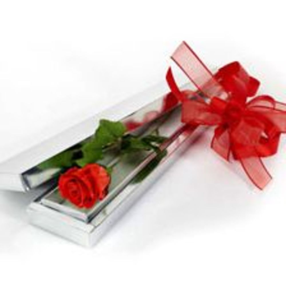 Single Red Rose Box